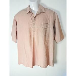 Zara Man Light Pink Longline Long Sleeve Collared Shirt EUR L USA L MEX 42